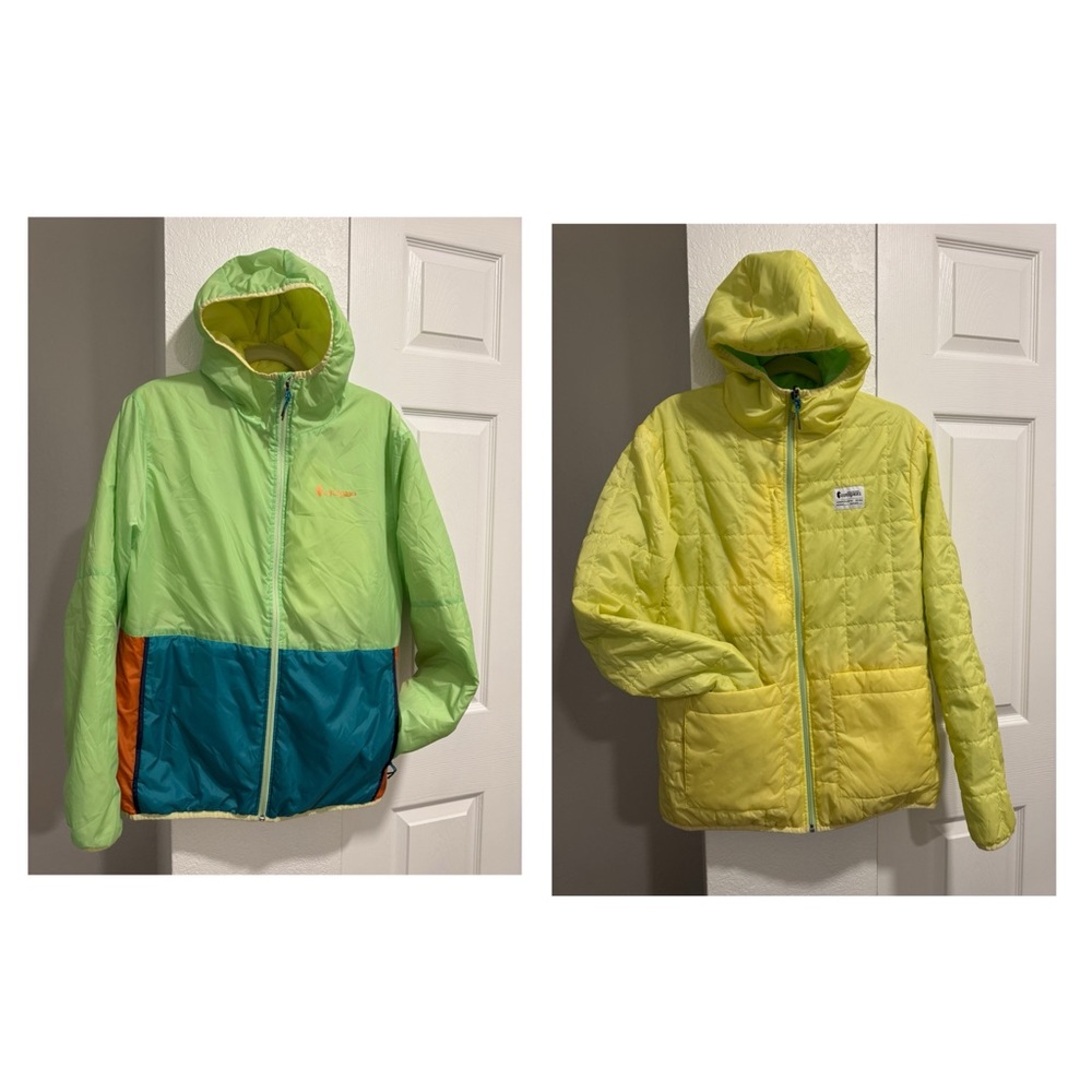 Reversible Green and Blue Hooded Jacket